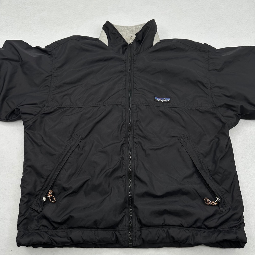 Patagonia Shelled Synchilla Jacket Black Grey Fleece Lined Bomber Women's Small - Picture 8 of 16